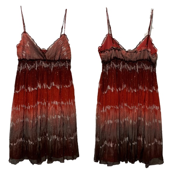 BCBG MAXAZRIA Silk Ombré Y2K Dress Size Extra Small - Picture 1 of 12